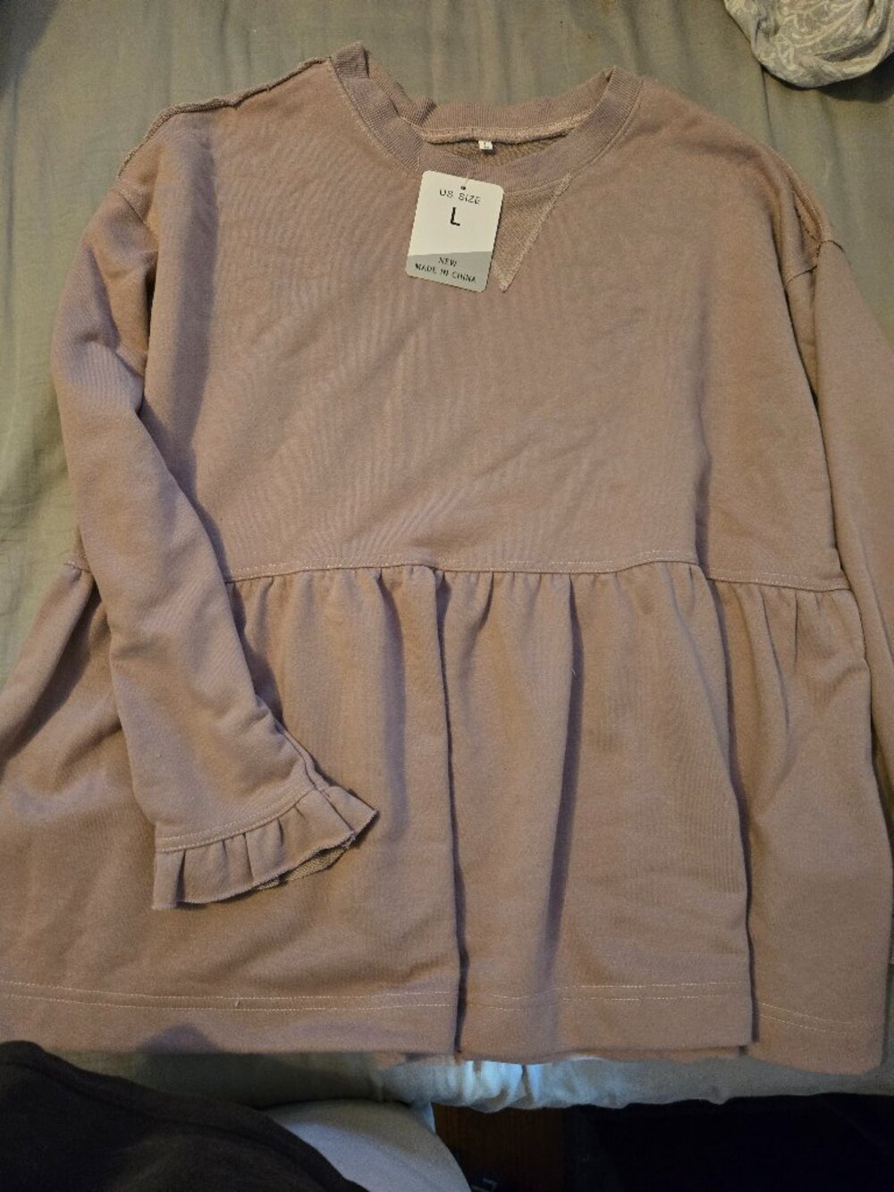 Oversized Peplum Sweatshirt Purple